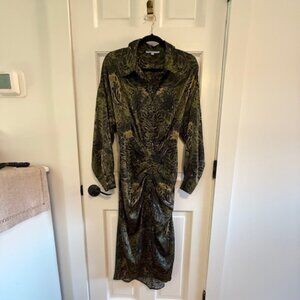 Antonia Melani, Size 10 Paisley Satin Sheen Midi Dress New without tags